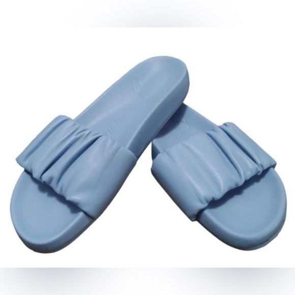 J. Crew - Pacific scrunchie-strap slides - blue - size 8.5 - Picture 2 of 4